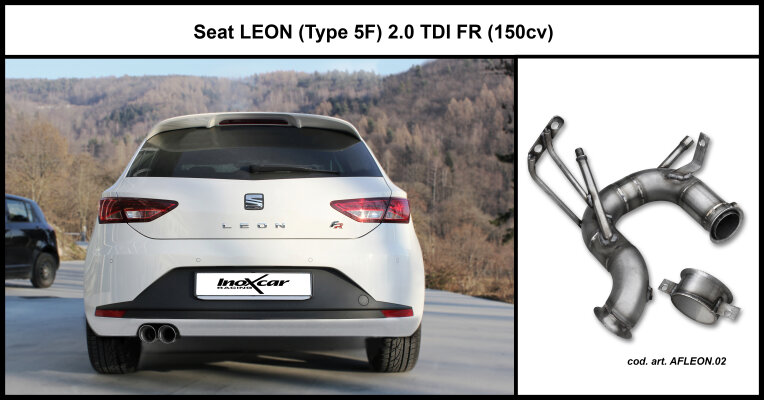 NEU: Seat Leon Type 5F 2.0 TDI FR (150PS) Rußpartikelfilter Ersatzrohr Edelstahl - NEU: Seat Leon Type 5F 2.0 TDI FR (150PS) Rußpartikelfilter Ersatzrohr Edelstahl