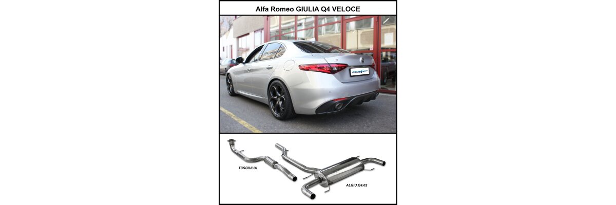 NEU: Alfa Romeo GIULIA Q4 Veloce 2.0 Turbo (280hp) 2016-- Sportauspuffanlage Edelstahl - NEU: Alfa Romeo GIULIA Q4 Veloce 2.0 Turbo (280hp) 2016-- Sportauspuffanlage Edelstahl