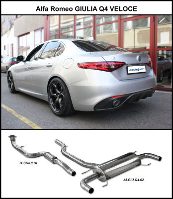 NEU: Alfa Romeo GIULIA Q4 Veloce 2.0 Turbo (280hp) 2016-- Sportauspuffanlage Edelstahl - NEU: Alfa Romeo GIULIA Q4 Veloce 2.0 Turbo (280hp) 2016-- Sportauspuffanlage Edelstahl