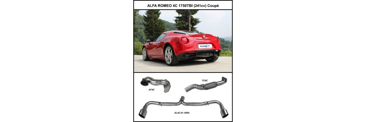 NEU: Alfa Romeo 4C 1750 TBI (241hp) Coupè Sportauspuffanlage Edelstahl - NEU: Alfa Romeo 4C 1750 TBI (241hp) Coupè Sportauspuffanlage Edelstahl
