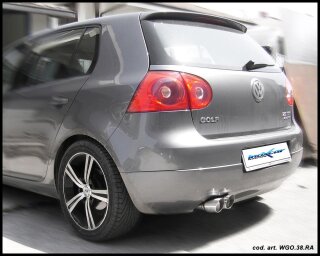 VW Golf 5 2.0 TDI Sport 4motion 140PS Sportauspuff 2x80mm RACING Edelstahl