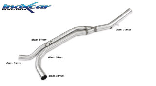 Porsche Macan 2.0 TFSI 245PS 70mm Mittelrohr Cuprohr Edelstahl