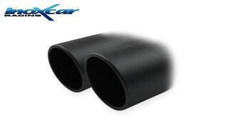 Universal-Endrohr 2x80mm X-Race Black Matt mit Anschlussrohr Edelstahl