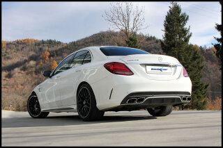 Mercedes C63 AMG S 4.0i V8 BiTurbo 510PS Endrohre ohne Schalldämpfer Edelstahl